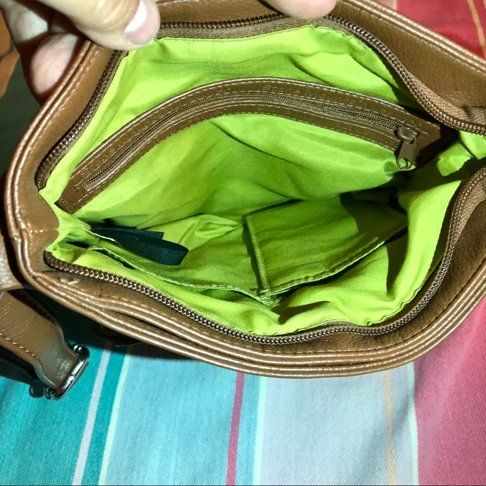 Light brown leather crossbody EUC - Picture 3 of 8